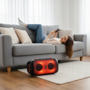 Głośnik Defender BOOMER 25 Bluetooth 25W MP3/FM/SD/USB/AUX/TWS/LCD/RGB/MIC equalizer pilot mikrofon Karaoke czarny (65425) 6