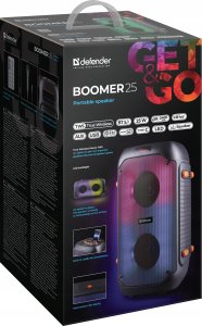 Głośnik Defender BOOMER 25 Bluetooth 25W MP3/FM/SD/USB/AUX/TWS/LCD/RGB/MIC equalizer pilot mikrofon Karaoke czarny (65425) 7