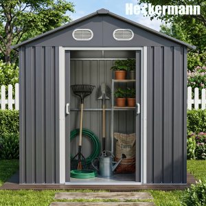 Heckermann Domek narzędziowy ogrodowy 5m2 Metalowa szopa na narzędzia do ogrodu S0606A-1717M 11