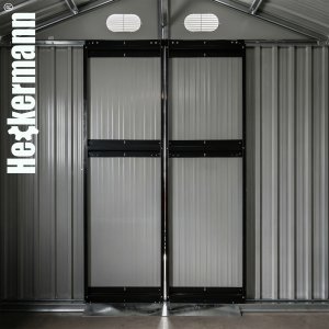 Heckermann Domek narzędziowy ogrodowy 5m2 Metalowa szopa na narzędzia do ogrodu S0606A-1717M 13