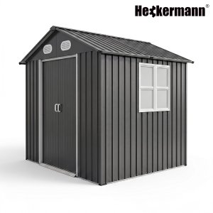 Heckermann Domek narzędziowy ogrodowy 5m2 Metalowa szopa na narzędzia do ogrodu S0606A-1717M 6