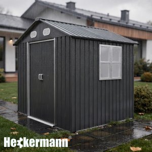 Heckermann Domek narzędziowy ogrodowy 5m2 Metalowa szopa na narzędzia do ogrodu S0606A-1717M 9