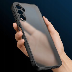 krainaGSM Etui Do Samsung A14 5G Wzmacniane Matowe Czarne Pancerne 2X Szkło 2