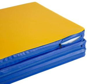 Gamma Materac gimnastyczny 150 x 100 x 8 cm składany 3-częściowy niebiesko-żółty 4