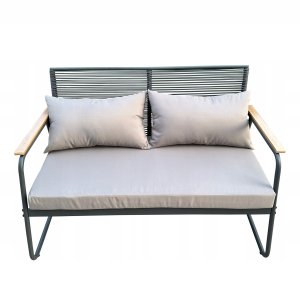 Jumi Zestaw mebli ogrodowych sofa 2 fotele i stolik czarny 4
