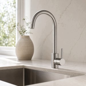 Bateria kuchenna Invena Zlewozmywakowa stojąca z obrotową wylewką inox Resta 2
