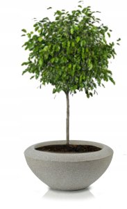 Polnix Doniczka ceramiczna misa dekoracyjna struktura betonu beżowa 50 cm 2