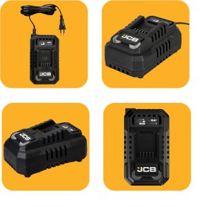 Zestaw elektronarzędzi JCB Professional Zestaw Wiertarko-wkrętarka 75 Nm Szlifierka kątowa 125 mm 2x 5Ah Ładowarka 4,5A Torba (JCB-18PKIT-4) 15