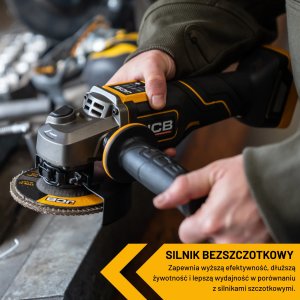 Zestaw elektronarzędzi JCB Professional Zestaw Wiertarko-wkrętarka 75 Nm Szlifierka kątowa 125 mm 2x 5Ah Ładowarka 4,5A Torba (JCB-18PKIT-4) 4