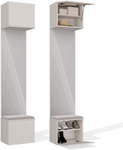 Meble-Bestseller Garderoba HAGA 1L Szafka Do Przedpokoju Korytarza Kaszmir Beż 238x50x35 cm (M-MP-G-HAG-1L-KASZ) 2