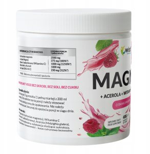 Sanbios WISH_Cytrynian Magnezu+ Acerola+ Wit C Malina- Mięta w proszku suplement diety 400g (5903351713979) 2