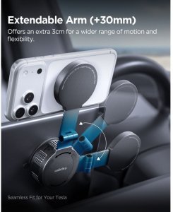 Spigen MFT35-1 Magnetic MagSafe Dashboard & Screen Car Mount Black (8800337247923-ACP11659) 11
