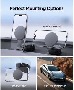 Spigen MFT35-1 Magnetic MagSafe Dashboard & Screen Car Mount Black (8800337247923-ACP11659) 13