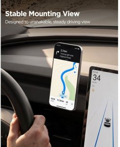 Spigen MFT35-1 Magnetic MagSafe Dashboard & Screen Car Mount Black (8800337247923-ACP11659) 8