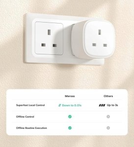 Marlanvil Meross WIFI Gniazdo 13A Smart Bezprzewodowe 2szt. Uk Wtyczka 3
