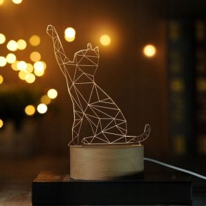 Lampa stołowa Diaway Lampka stołowa USB, dekoracja LED, kot 2