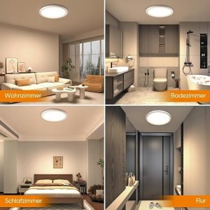 Lampa sufitowa EDM LED 30cm 24 W 4000 K 2640 lm IP44 okrągła biała DetarZinLED 4