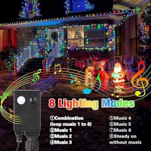 Lampki choinkowe ExtraLink Zewnętrzne z muzyką świąteczną 25m 200 diod wielokolorowe 2