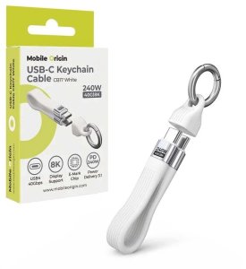 Kabel USB Mobile Origin 240W 40Gbps 8K USB-C Keychain Cable CB17 White (MO-UK-CB17-WHT) 7