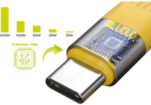 Kabel USB Mobile Origin 240W 40Gbps 8K USB-C Keychain Cable CB17 Yellow (MO-UK-CB17-YLW) 3