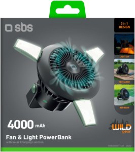 Wentylator USB SBS Wentylator z Powerbank 4.000mAh Licht/Solar (TEBB4000OUTFANK) 2