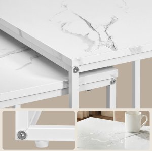Actona Komplet 2 stolików kawowych Loft, biały 4