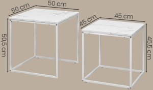 Actona Komplet 2 stolików kawowych Loft, biały 5