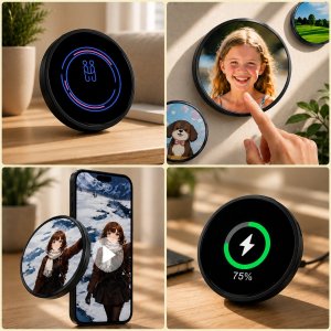 Lenovo Elektroniczna plakietka LED ekran dotykowy IPS 1,7" GIF video aplikacja 4