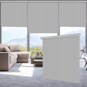 DecoDesign Roleta zaciemniająca 107 cm x 200 cm szara, rolety okienne do domu SMONTER 2