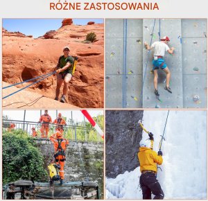 Lina wspinaczkowa dynamiczna 10,2mm 40m 25kN z karabińczykami 6