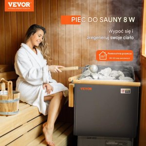 Uniprodo Piec do sauny elektryczny 8kW 400V sterownik cyfrowy do domu SPA 4