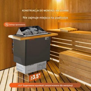 Uniprodo Piec do sauny elektryczny 8kW 400V sterownik cyfrowy do domu SPA 8