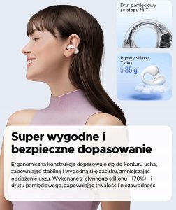 Słuchawki Soundpeats Douszne z klipsem bezprzewodow Bluetooth PearlClip Pro 3