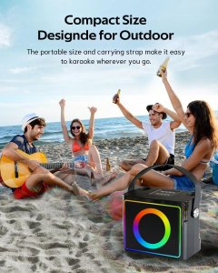 Wieża AMT Zestaw do karaoke Głośnik i 2 mikrofony HIFI RGB 219D 2