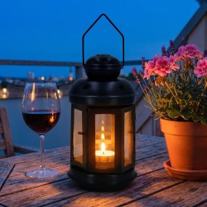 Koopman Świecznik NA TEA LIGHT latarenka 20CM czarna 5
