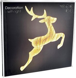 Dekoracja świąteczna Koopman Świetlna renifer 79X73CM 540LED złoty 7