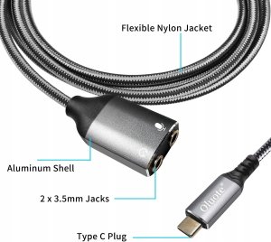 Avantree Rozdzielacz słuchawkowy adapter USB-C do 2x3,5 mm 1,5 m 3