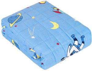 Rebel Kołdra obciążeniowa premium z bawełny, koc sensoryczny dla dzieci, 100x150 cm, 4 kg, kosmos (RBY-2002-4) 2
