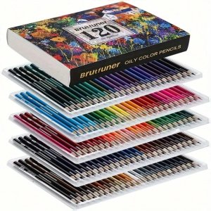 R2 Zestaw 120 kredek kolorowych w etui profesjonalne kredki do rysowania szkicu (5908222258405) 4