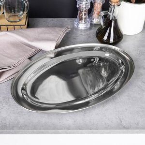 Excellent Houseware Taca do serwowania stalowa owalna 39 x 26 cm (ORI_139387) 2