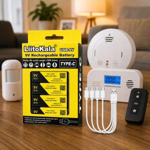 Akumulator LiitoKala 9V 1100mAh USB-C 6F22 Li-Ion Ładowany USB USB-C 4szt 4