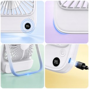 Wentylator Topk Wiatrak akumulatorowy Cichy wentylator biurkowy chłodzenie 5000mAh TOPK K65 5