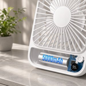 Wentylator Topk Wiatrak akumulatorowy Cichy wentylator biurkowy chłodzenie 5000mAh TOPK K65 7