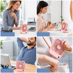 Wentylator Topk Wiatrak USB Cichy mini wentylator biurkowy chłodzenie 5000mAh TOPK K65 7