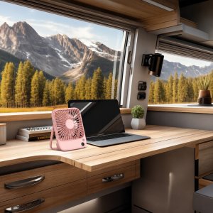 Wentylator Topk Wiatrak USB Cichy mini wentylator biurkowy chłodzenie 5000mAh TOPK K65 9
