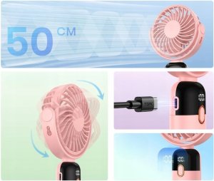 Wentylator Topk Wiatrak cichy mini wentylator przenośny biurkowy chłodzenie TOPK usb różowy 4