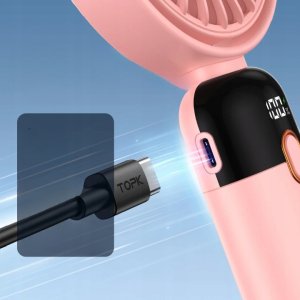 Wentylator Topk Wiatrak cichy mini wentylator przenośny biurkowy chłodzenie TOPK usb różowy 5
