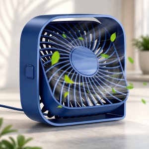 Wentylator Topk Wiatrak USB Cichy mini wentylator biurkowy chłodzenie TOPK K50 niebieski 6