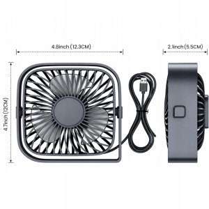 Wentylator Topk Wiatrak wentylator USB cichy mini biurkowy chłodzenie TOPK K50 szary 5
