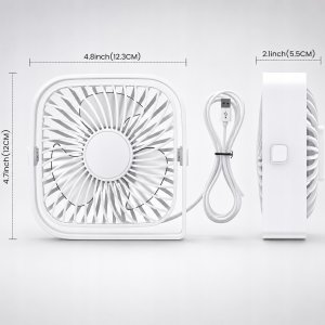 Wentylator Topk Wiatrak USB Cichy mini wentylator biurkowy chłodzenie TOPK K50 biały 4